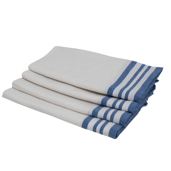 Mahdia - Set of 4 Napkins - White/Greek Blue