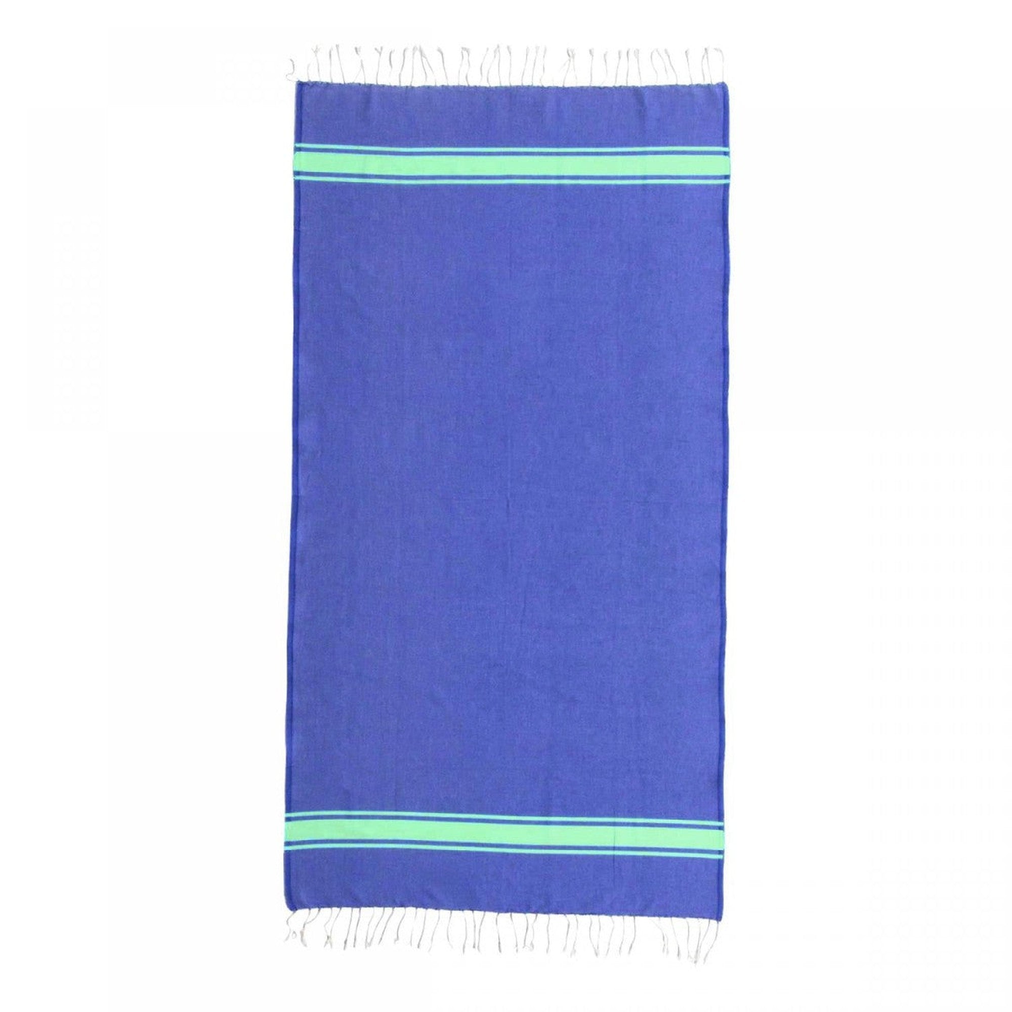 St Tropez - Fouta bicolor - Azul griego/Verde manzana
