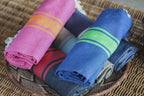 St Tropez - Fouta bicolor - Azul griego/Verde manzana