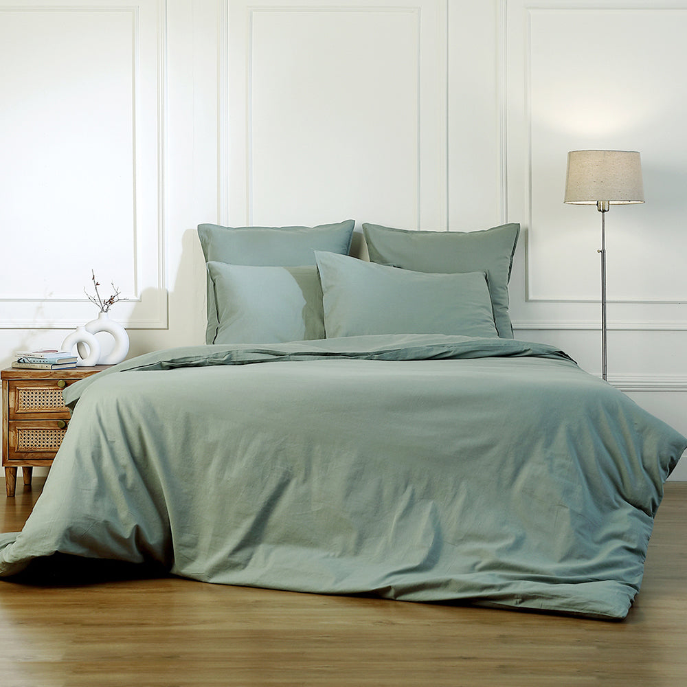 LUNA verde celadón fundas de almohada 50x70