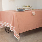 Mahdia - Nappe + 4 Serviettes - Rose Argile