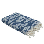 Poisson - Fouta Jacquard - Bleu Jean
