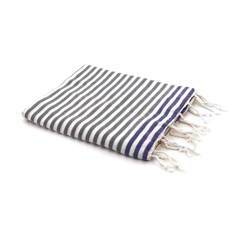 Bora Bora - Fouta Pareo - Gris Medio/Azul Griego