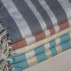 Hamptons - Fouta Honeycomb - Terracota/Plata