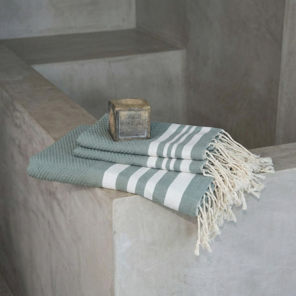 Hamptons - Foutas De Bain (1 Grande et 2 Petites) - Vert Sauge