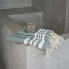 Hamptons - Foutas De Bain (1 Grande et 2 Petites) - Vert Sauge