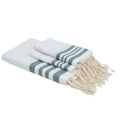 Hamptons - Foutas de baño (1 grande y 2 pequeñas) - Blanco/Verde salvia