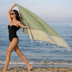 Ibiza - Fouta Nid D'Abeille - Vert Amande