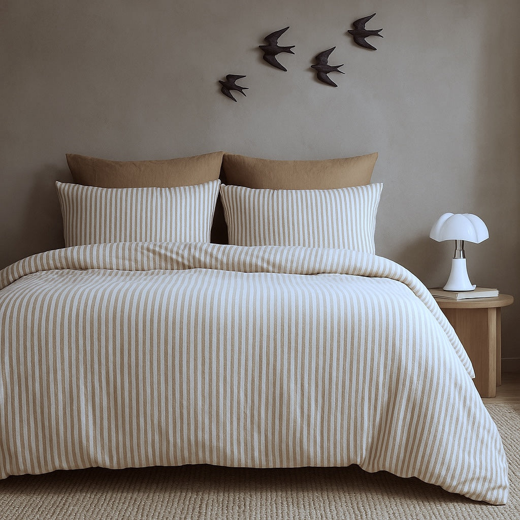 Lunar - Pillowcases (X2) - Washed Cotton - Hazelnut
