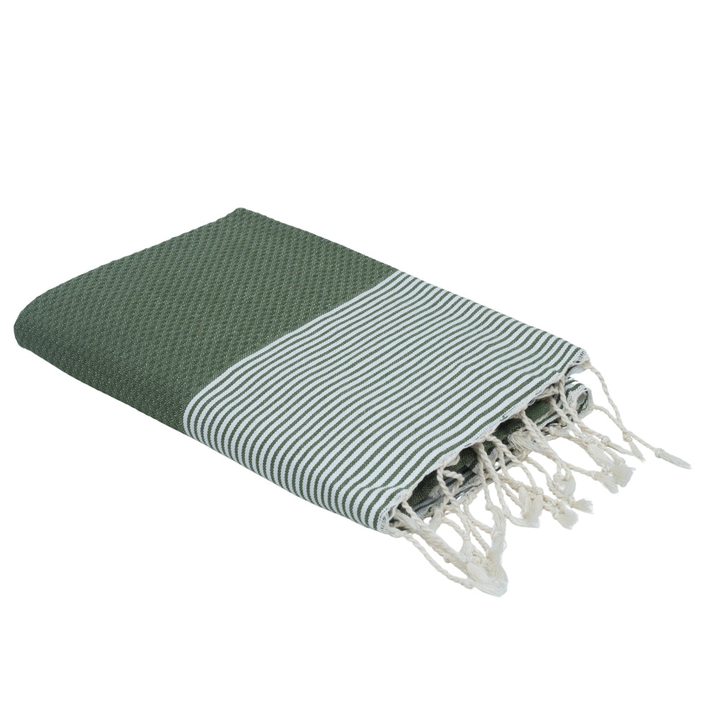 Ibiza - Fouta Nid D'Abeille - Vert Olive