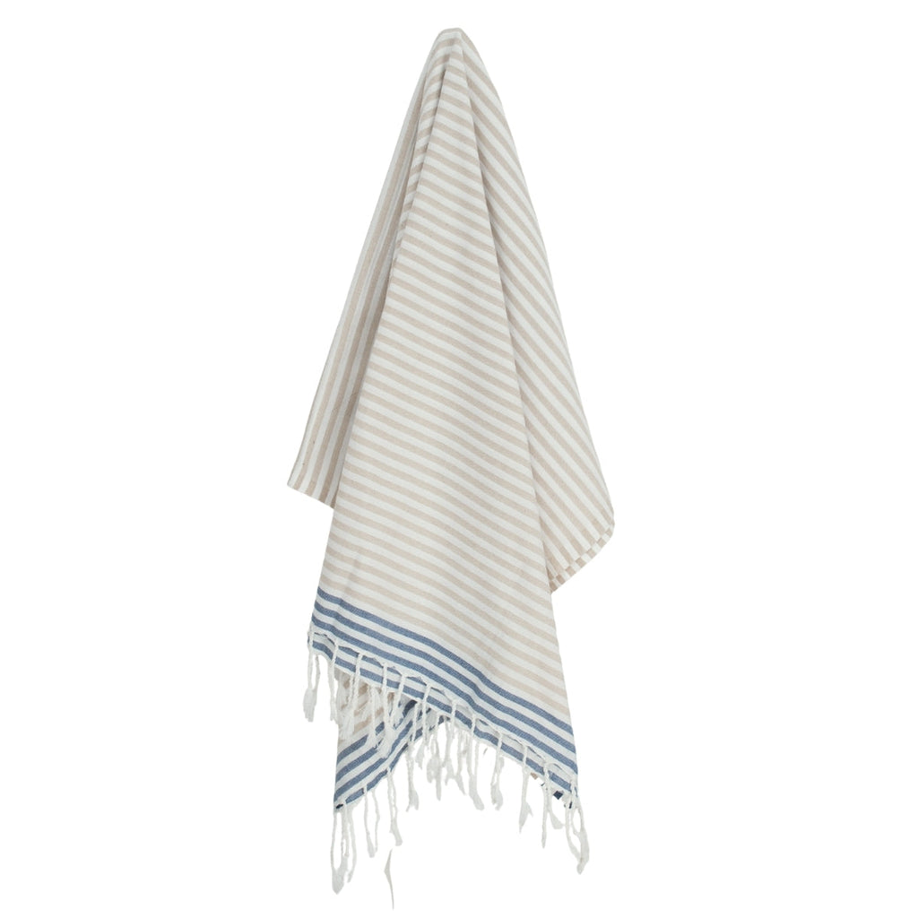 Bora Bora - Fouta Paréo - Beige/Bleu Jean