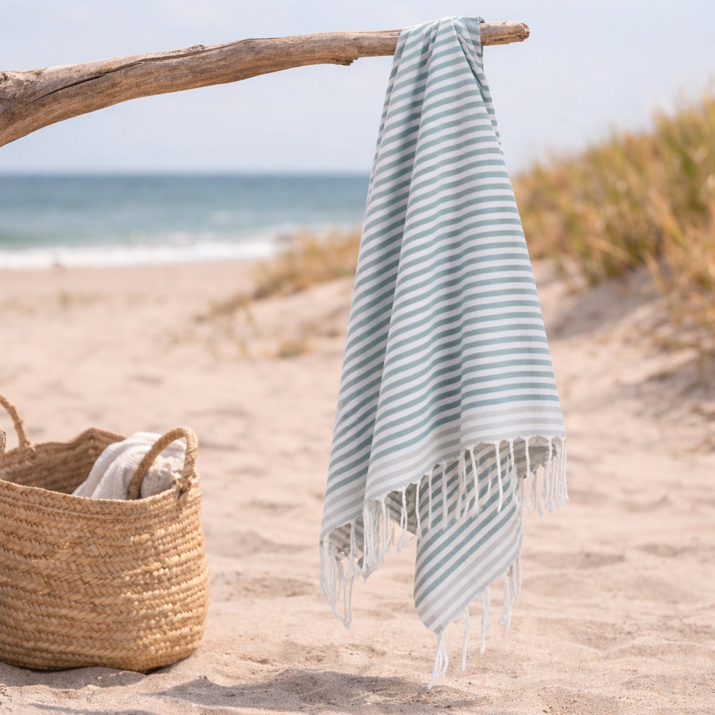 Bora Bora - Fouta Pareo - Verde Salvia/Gris Perla