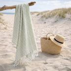 Bora Bora - Fouta Paréo - Vert Amande/Taupe Clair