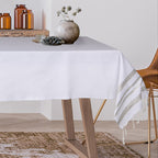 Hamptons - Tablecloth - White/Silver