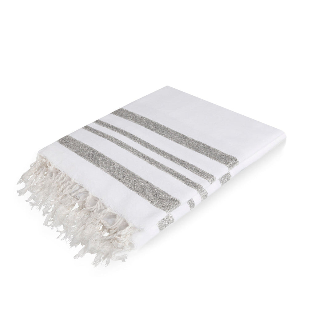 Hamptons - Tablecloth - White/Silver