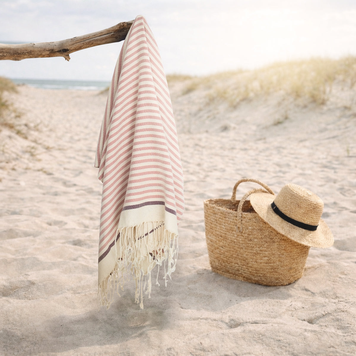 Biarritz - Fouta - Powder Pink/Plum