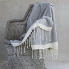 Courchevel - Throw - Cotton - Medium Grey/Ecru