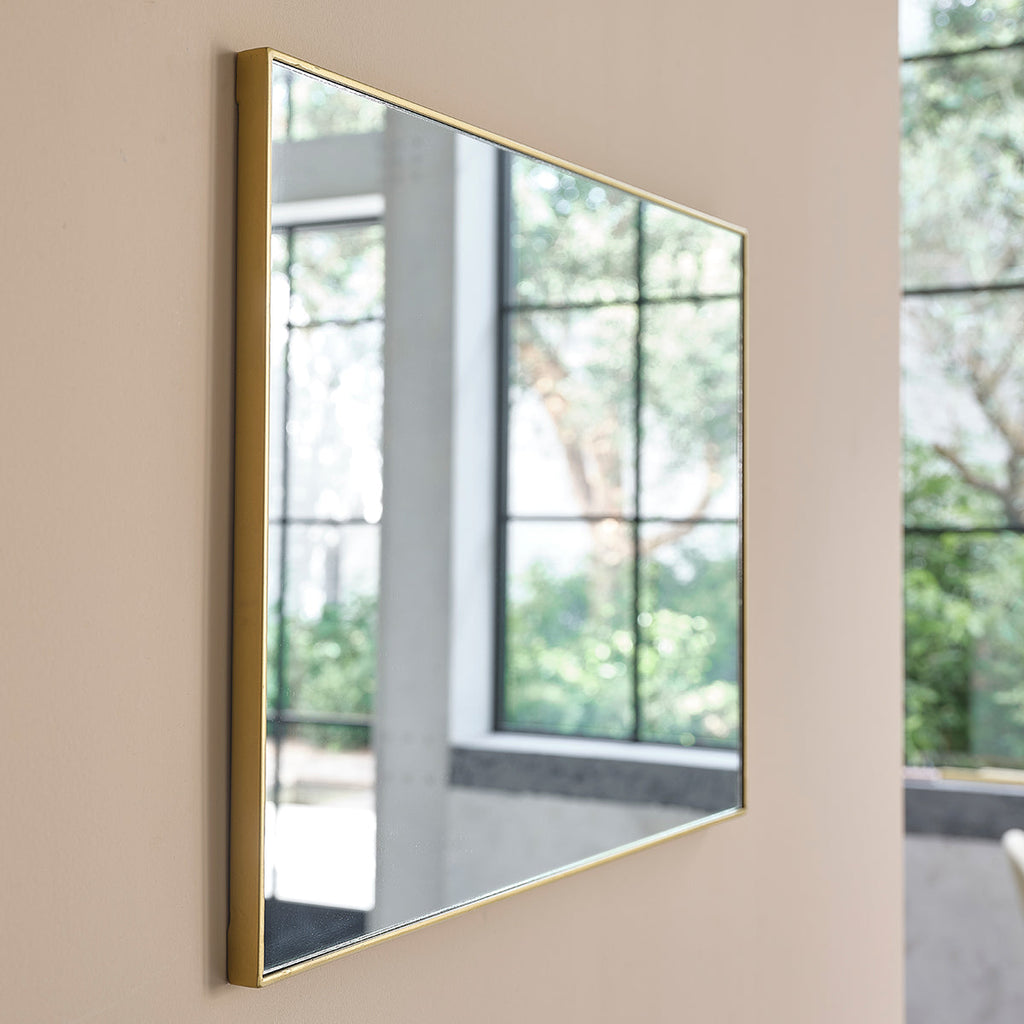 Luna - Miroir - Métal Rectangulaire - Doré