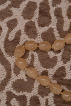 Chunky beige bead necklace