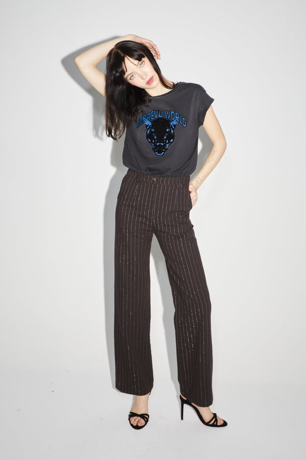 The Yves Chocolat Lines Goldblue Trousers