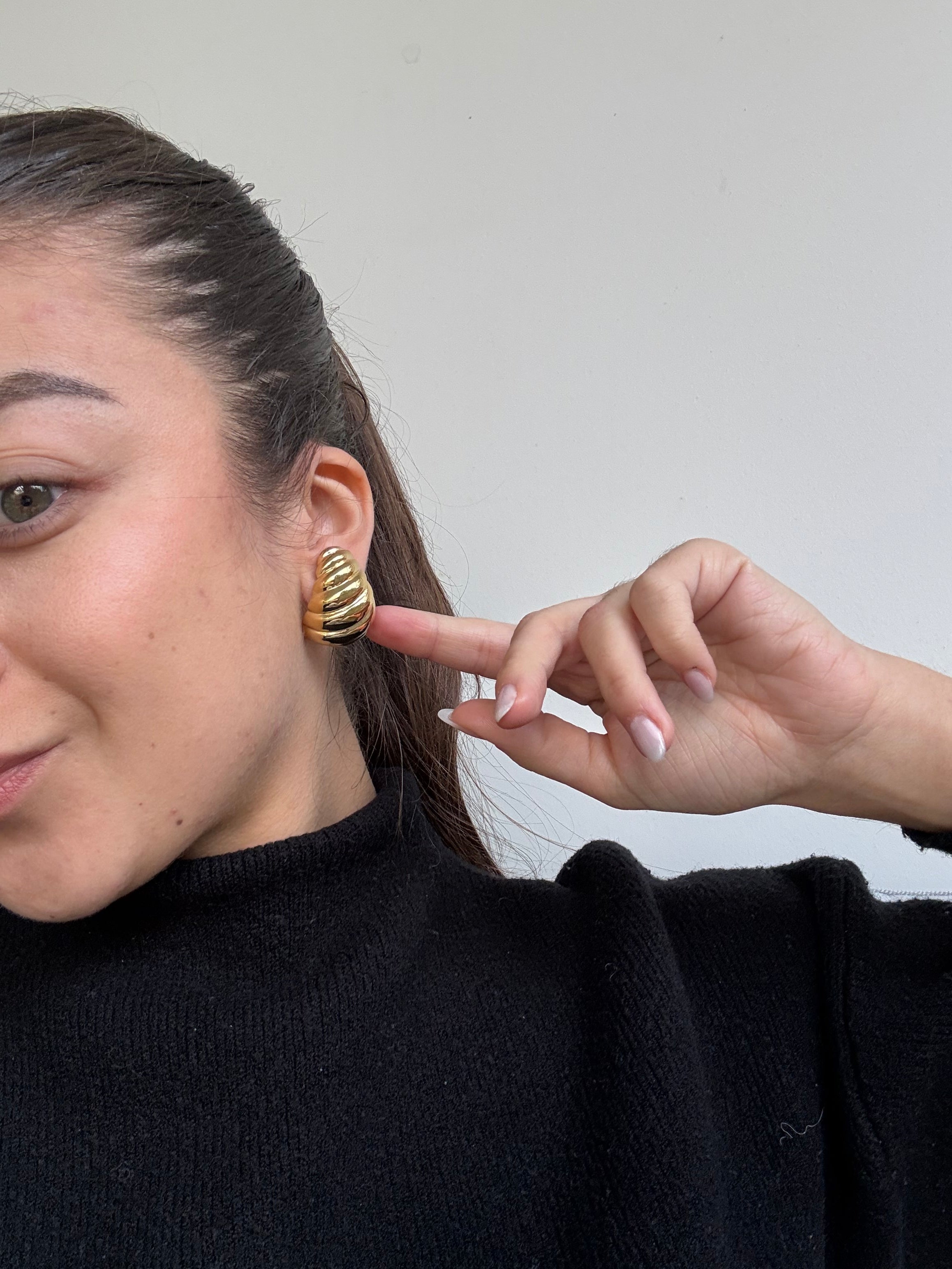 Vintage Earrings - Padded Twisted Gold