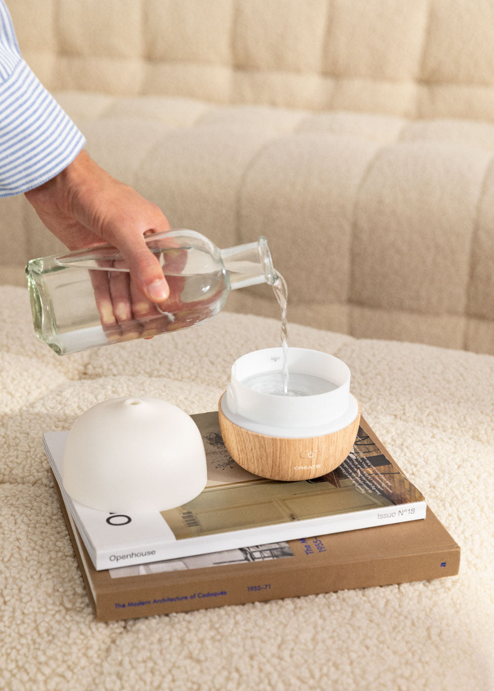 Aroma Studio - Diffuseur D’Arômes, Humidificateur & Éclairage Led - Bois Naturel