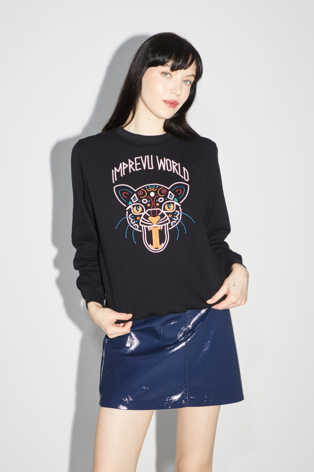 Le Sweatshirt Eddie Broderie Leo Black