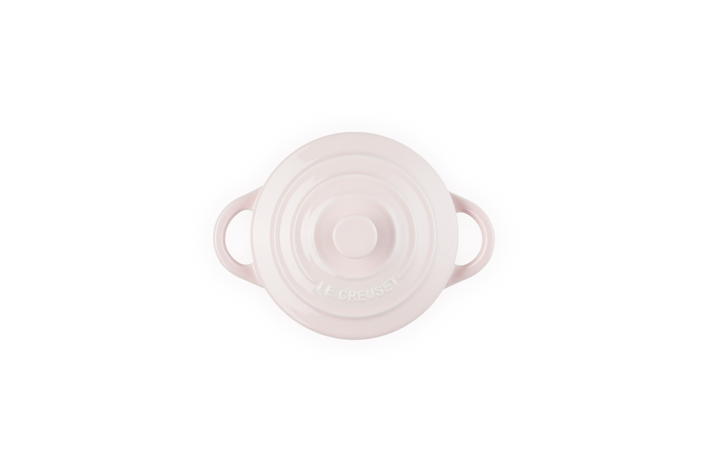 Mini-Cocotte Ronde Céramique - 10Cm - Chiffon Pink - Bouton Coloré