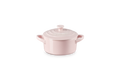 Mini-Cocotte Ronde Céramique - 10Cm - Chiffon Pink - Bouton Coloré