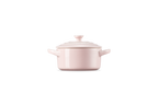 Mini-Cocotte Ronde Céramique - 10Cm - Chiffon Pink - Bouton Coloré