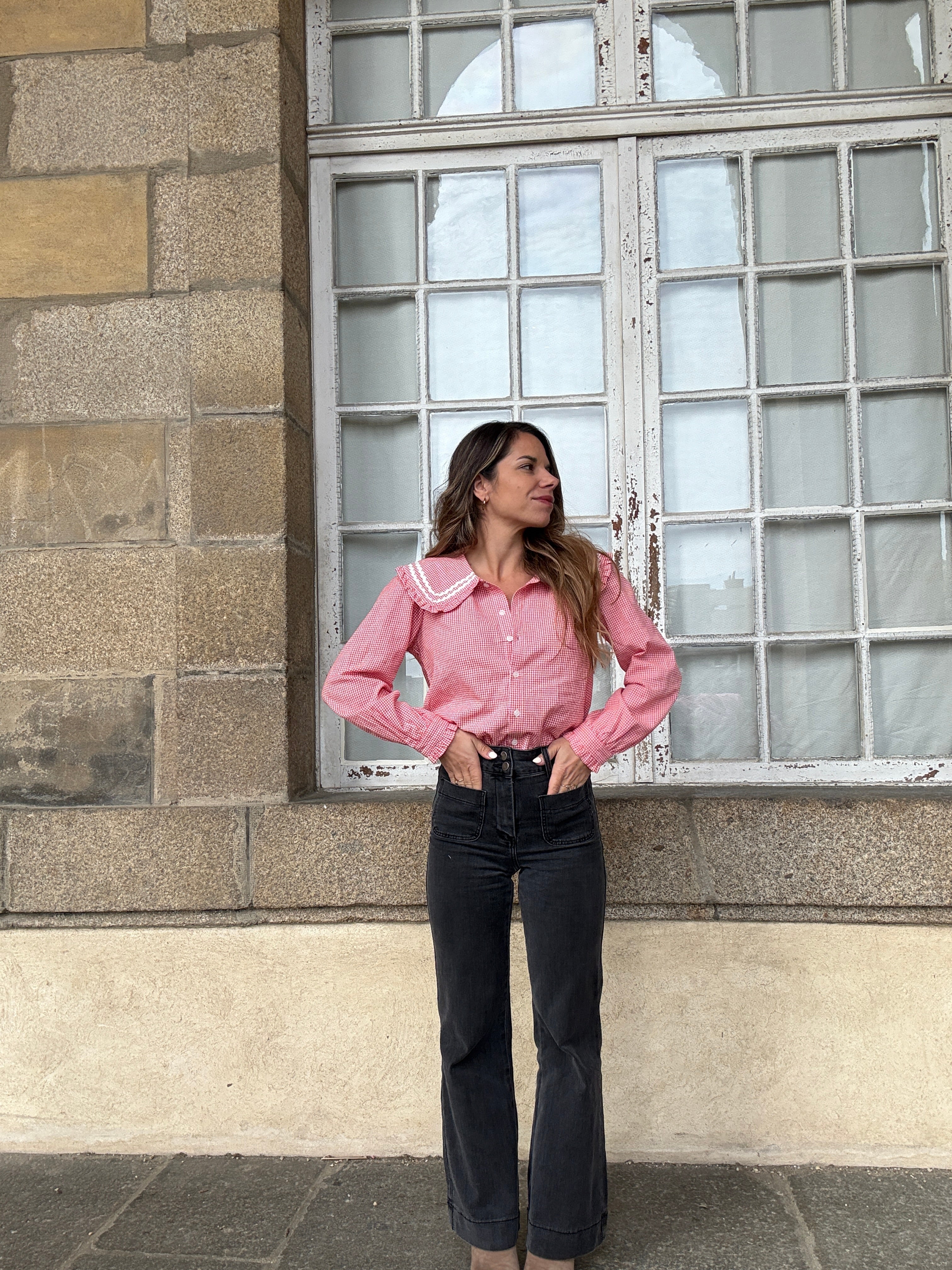 Anaëlle Claudine Collar Vichy Blouse