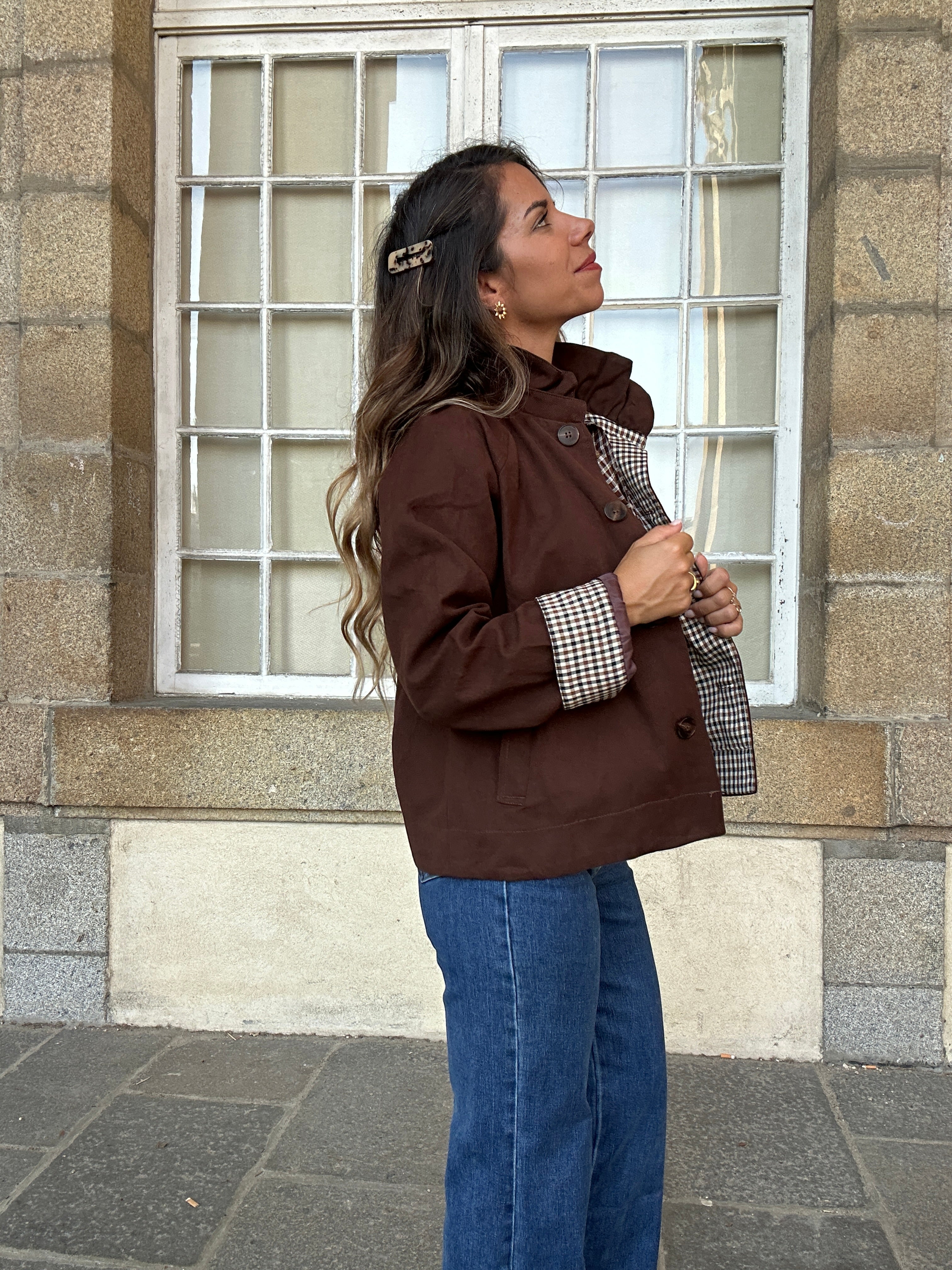 Veste Trench En Coton Chocolat Alice