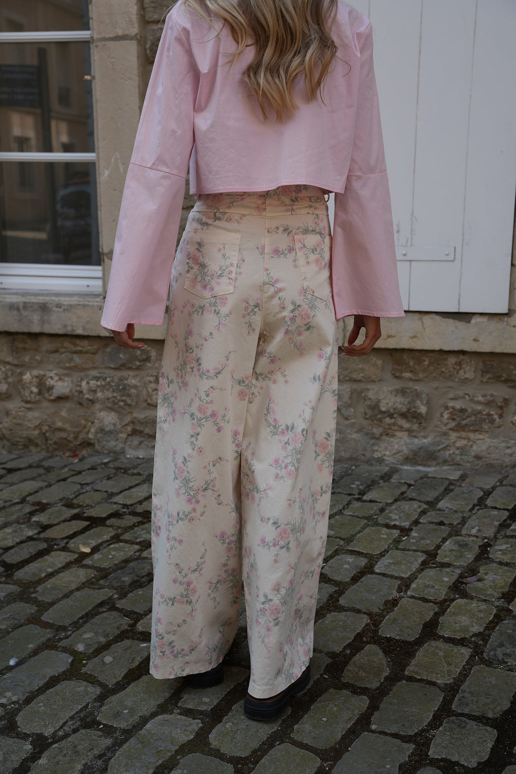 Pantalones Misha con estampado floral - Beige