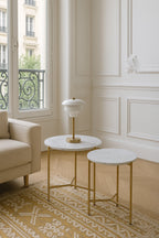 Shiap - Set De 2 Tables Gigogne - Effet Marbre/Métal