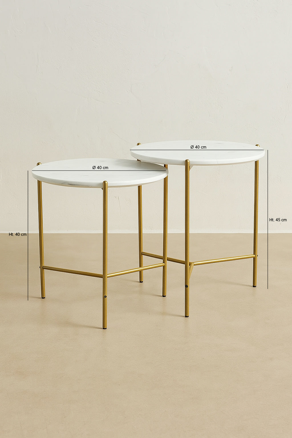 Shiap - Set De 2 Tables Gigogne - Effet Marbre/Métal