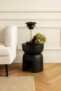 Mueble auxiliar de árbol - Madera de Paulownia - Negro