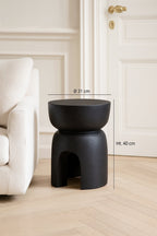 Mueble auxiliar de árbol - Madera de Paulownia - Negro