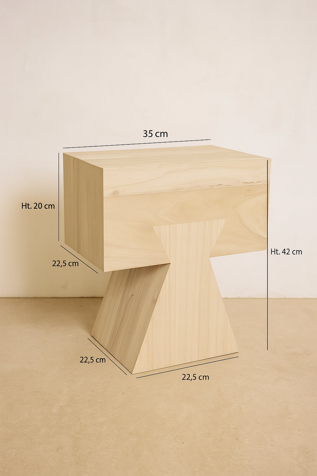 Mueble auxiliar Line - Madera de Paulownia natural
