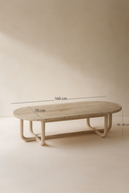Kristen Coffee Table In Recycled Pine Wood - L 160 Cm