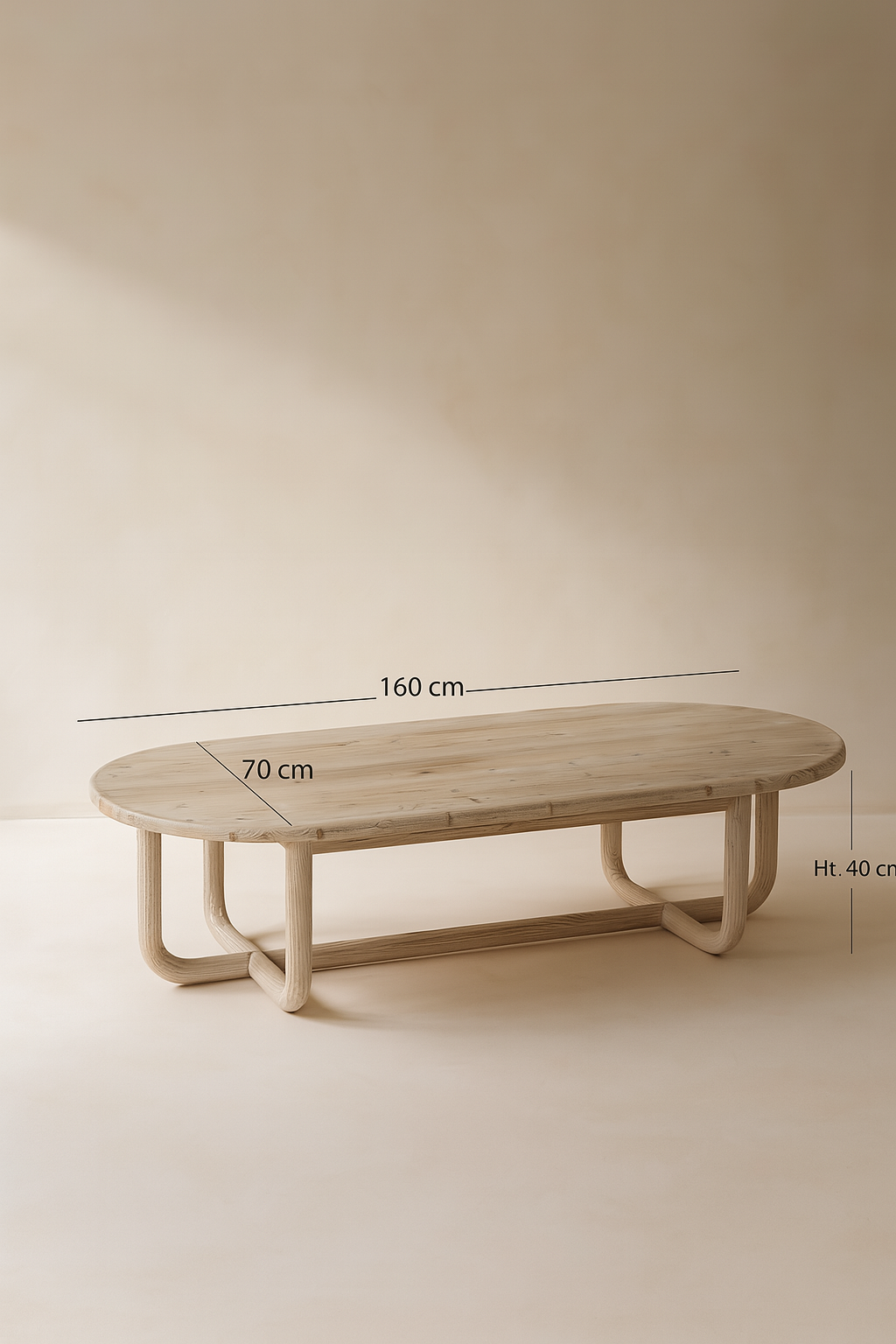 Kristen Coffee Table In Recycled Pine Wood - L 160 Cm