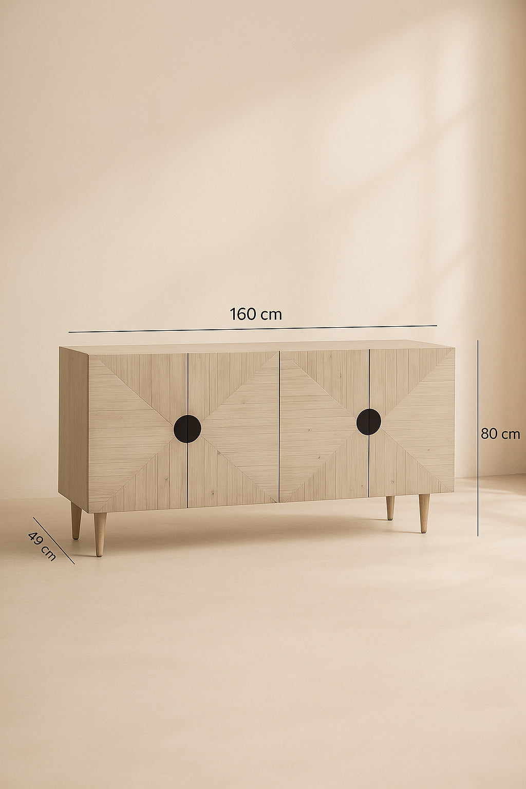 Sideboard Kristen Mit Vier Türen - Recyceltes Kiefernholz