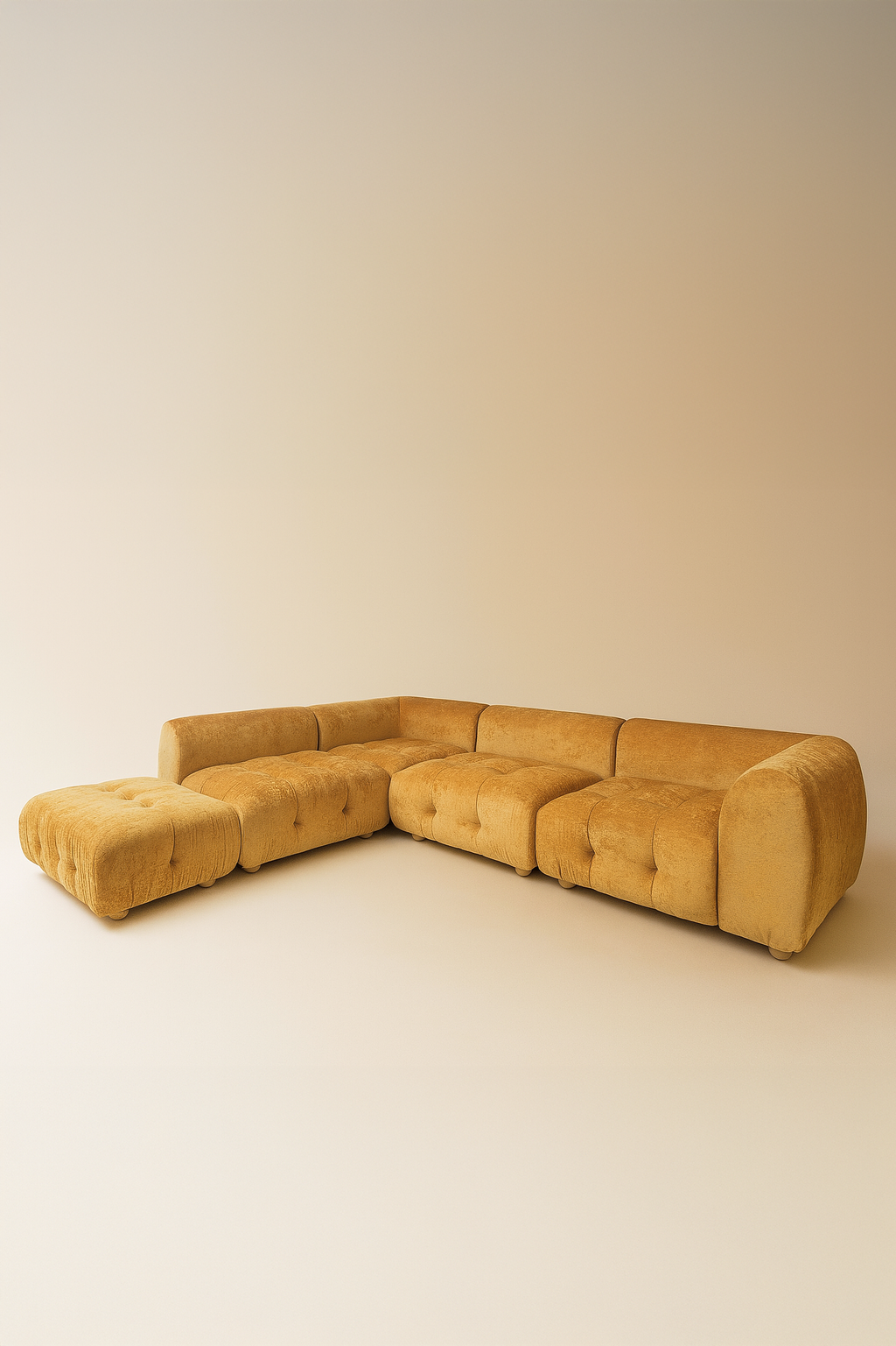 Sofá Modular Grande - Twiggy Panné Velvet - Terracota