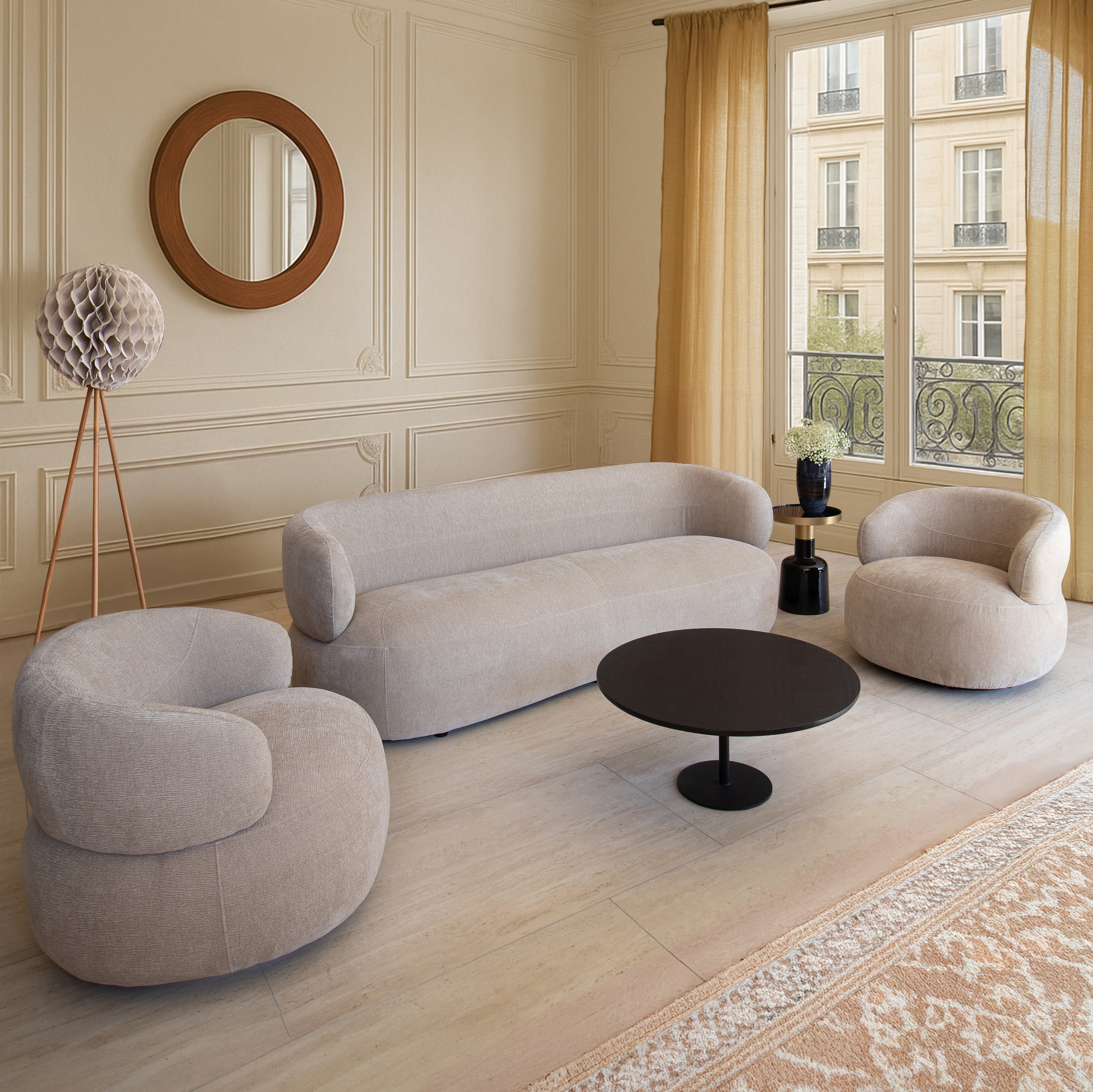 Glove - Canapé - Velours Texturé - Beige