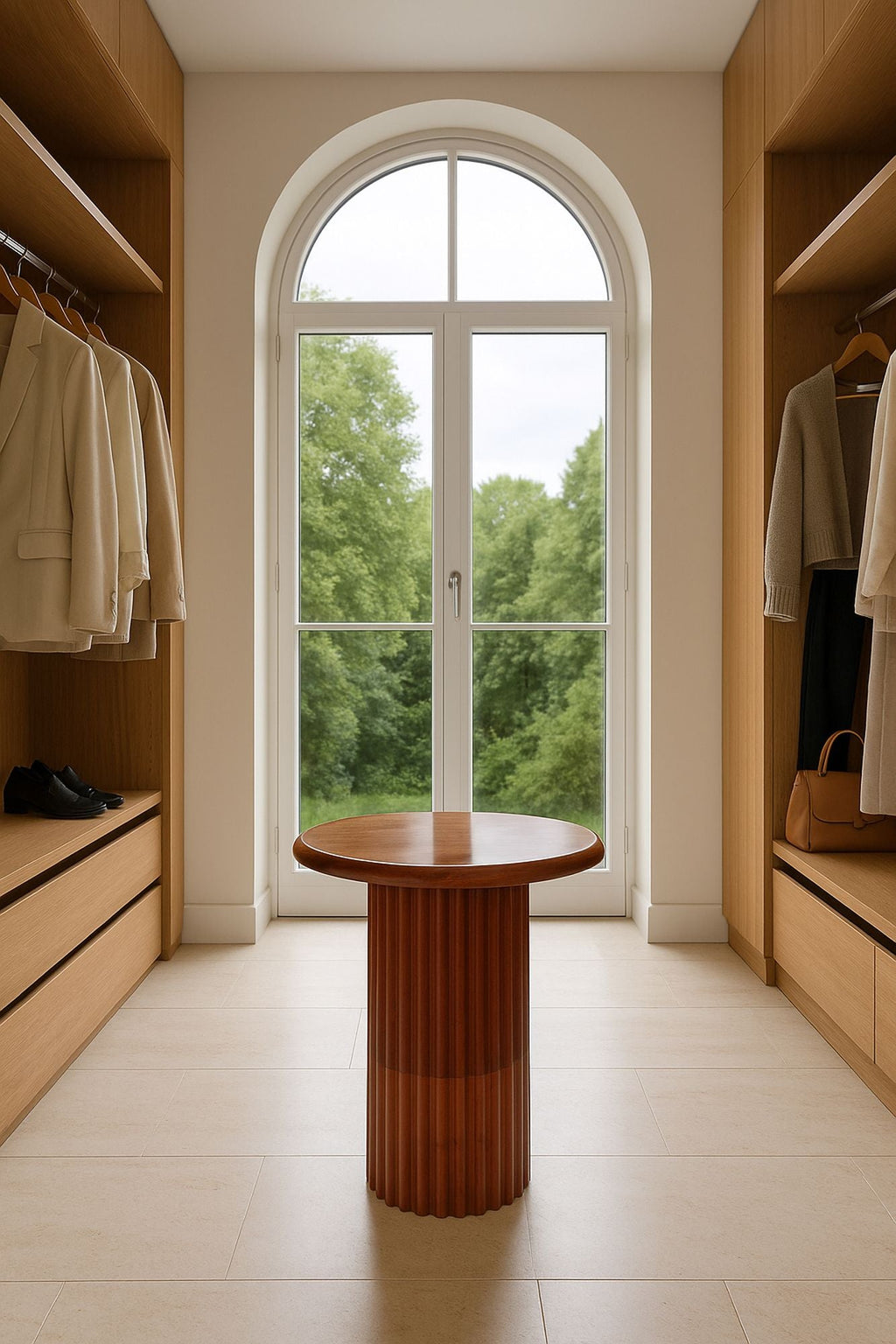 Mueble Auxiliar Alta - Mango Esmaltado Y Patas De Metal