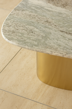 Fedje - Table Basse - Métal/Marbre - Doré/Gris