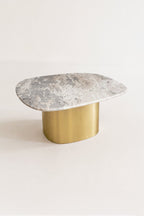 Fedje - Table Basse - Métal/Marbre - Doré/Gris