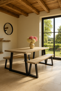 Hera - Lot 2 Bancs - Bois De Pin/Métal/Acacia - Noir