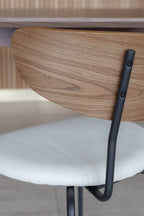 Mesa De Madera De Nogal Y 6 Sillas Riva - Pana Crudo