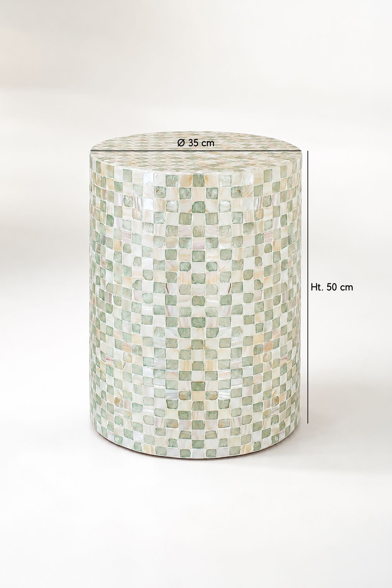 Zina Side Table - Green Capiz Shell