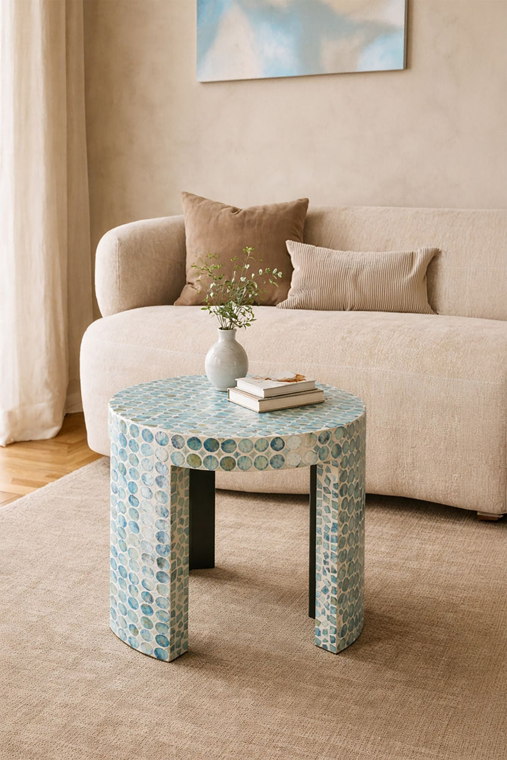 Solna Side Cabinet - Blue Capiz Shells
